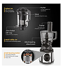 Prestige Endura Pro 1000W Mixer Grinder with 6 Jars & 6 accessories for food processing| Ball bearing motor for efficient performance|5 years warranty on Motor & 2 years on product (Black)